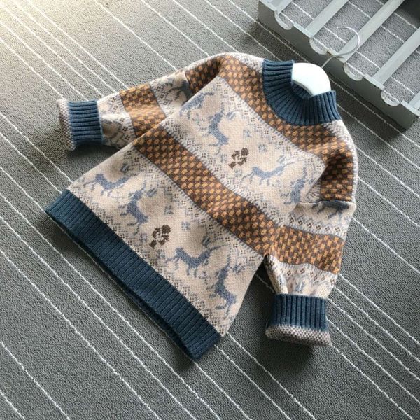 

m9541 spring wear winter ftival 2020 new children's pullover knitting gift for boys and girls uclj, Blue