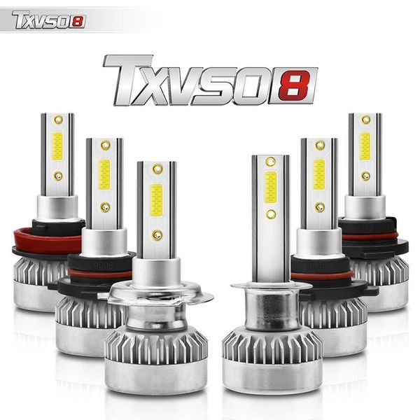 

new 2pcs txvs08 g1 h4-h/l car headlamp led bulb conversion kit 20000lm 110w 6000k white 9v-32v cob led