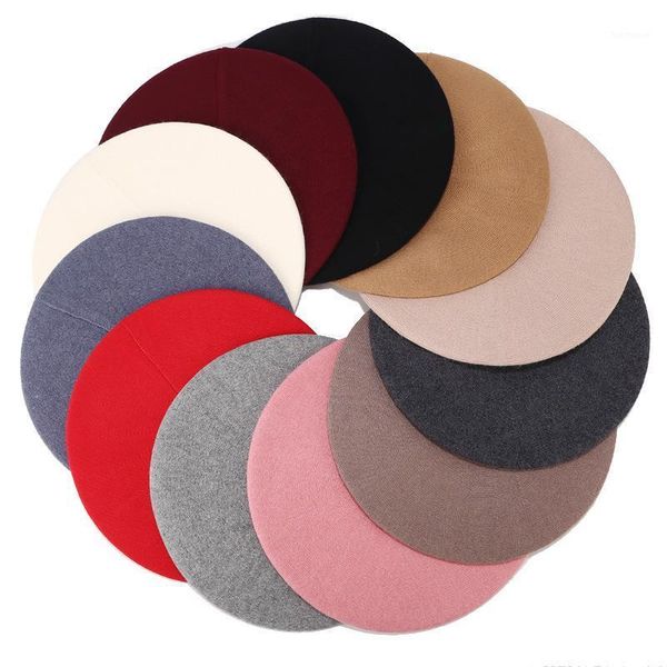 

wool beret female winter hats for women flat cap knit 100% cashmere hats lady girl berets hat female bone tocas painter hat1, Blue;gray