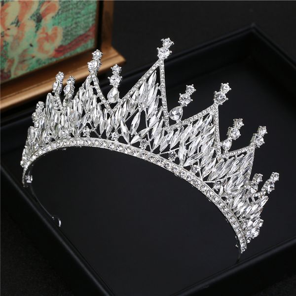 

kornament bride wedding dress hair 2020 european diamond alloy banquet princess crown headdress accessories m, Silver