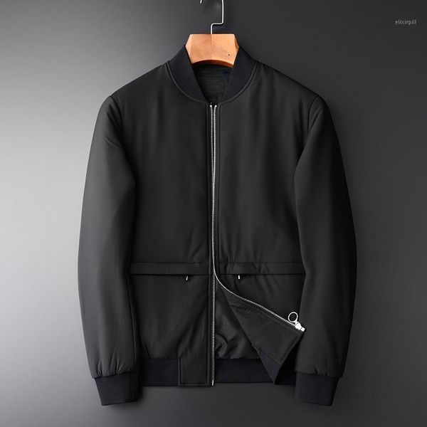 

youth solid color padded jackets men luxury baseball collar simple mens jackets and coats add thick slim for men1, Black