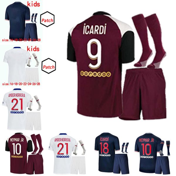 

2021 new soccer jersey mbappe neymarjr icardi di maria cavani draxler marquinhos 20 21 fans version high-quality kit+socks football shirt, Black;yellow