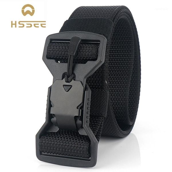 

waist support hssee official genuine men's belt magnetic big buckle tactical soft nylon army drop1, Black;gray