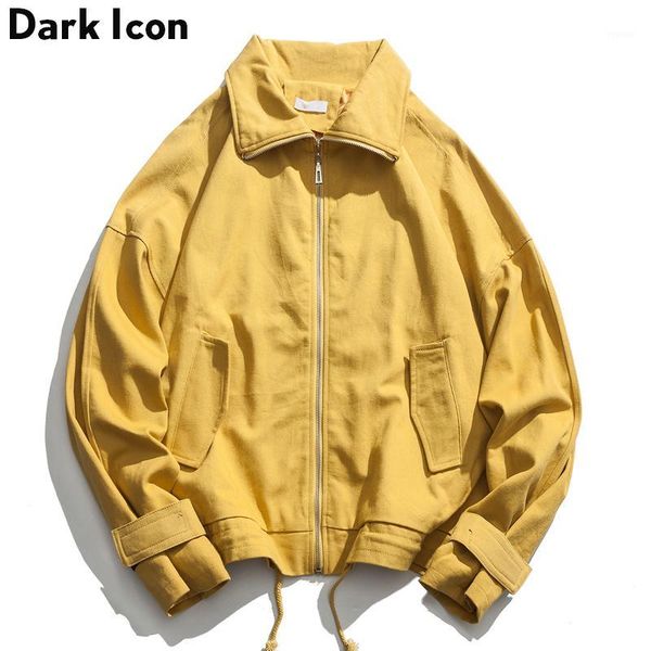 

printed loose style men's jacket 2018 autumn preppy style jackets men cotton black yellow blue1, Black;brown