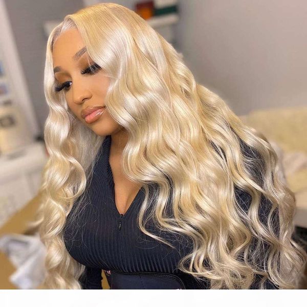 

613 lace frontal body wave human hair short bob wigs for women hd t part honey blonde straight transparent iace front wig, Black;brown