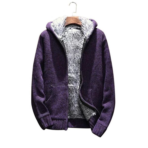 

male autumn winter fashion brand long sleeve/hooded knitting thickening keep warm sweater men leisure coat, White;black