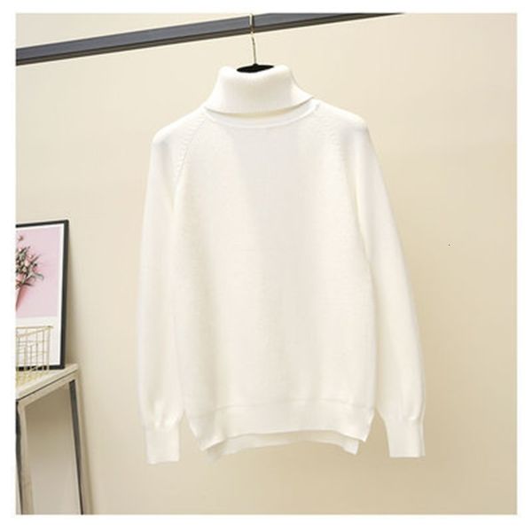 

2021 new thick warm turtleneck womens sweaters autumn winter knitted jumpers black white women pullovers christmas sweater c7kg, White;black