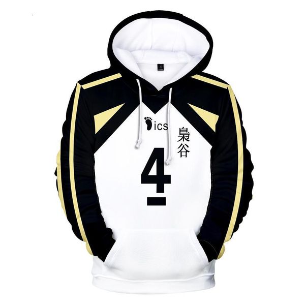

anime haikyuu akaashi keiji bokuto koutarou cosplay costume 3d print fukurodani academy funny hoodie men women casual sweatshirt, Black