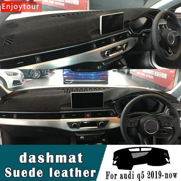 

car-styling suede leather dashmat dashboard cover pad dash mat carpet auto accessories for q5 sq5 2019 2020 rhd1