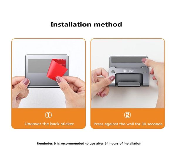 

metal wall bracket self adhesive mobile phone bracket for bathroom and toilet bedside wall hanging items convenient life wmtwow qpseller