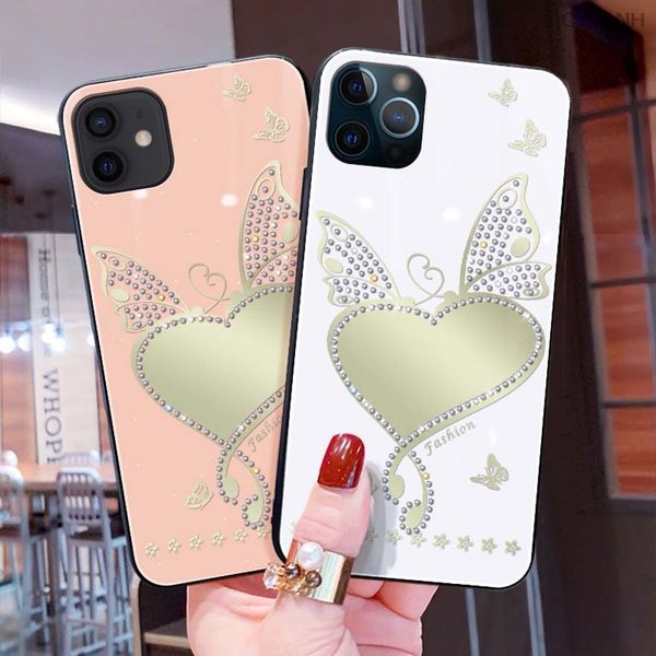 

luxury case for iphone 12 mini 11 butterfly love mirror phone case for iphone 6 7 8 plus x xr xs 11 12 pro max for girl accessories