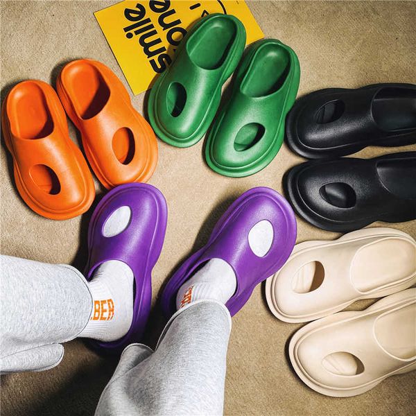 

dongdong soft sole eva same baotou semi anti slip couple slipper, Black
