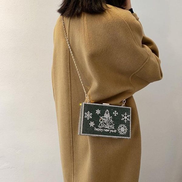 

christmas tree clutch purses for women evening rhinestone handbags dinner bag 517d