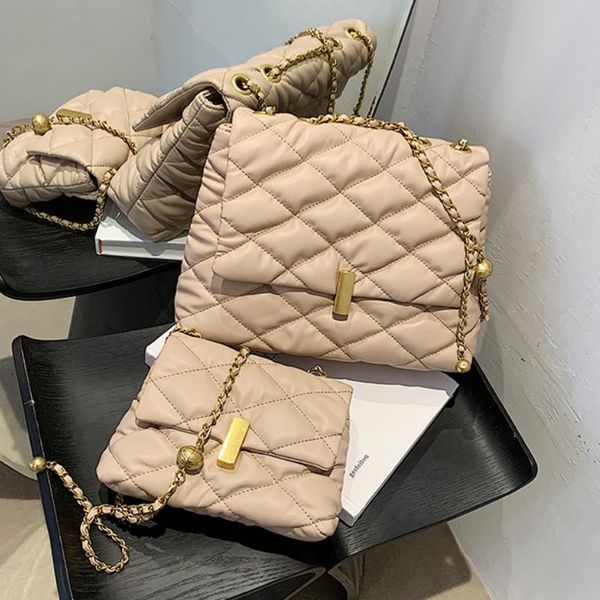 

lingge pu soft leather shoulder bag 2020 autumn and winter new mini fashion women's designer messenger bag