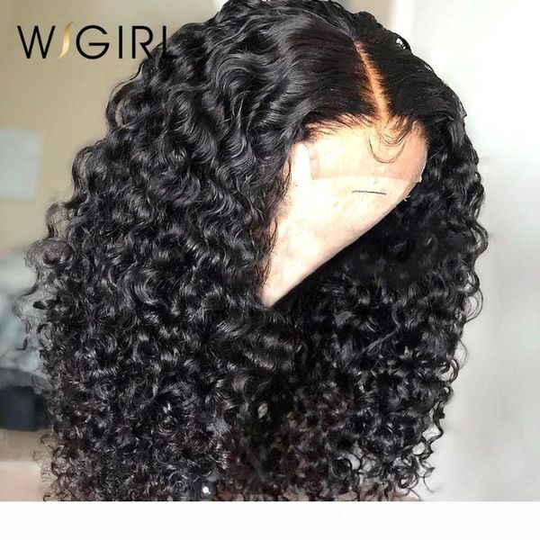 

wigirl brazilian deep wave curly short bob 4x4 closure lace front remy human hair wigs pre plucked frontal wig for black women, Black;brown