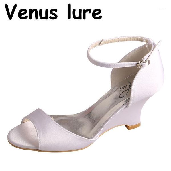 

sandals wedopus wedges white with ankle strap 7.5cm heel summer shoes size 61, Black