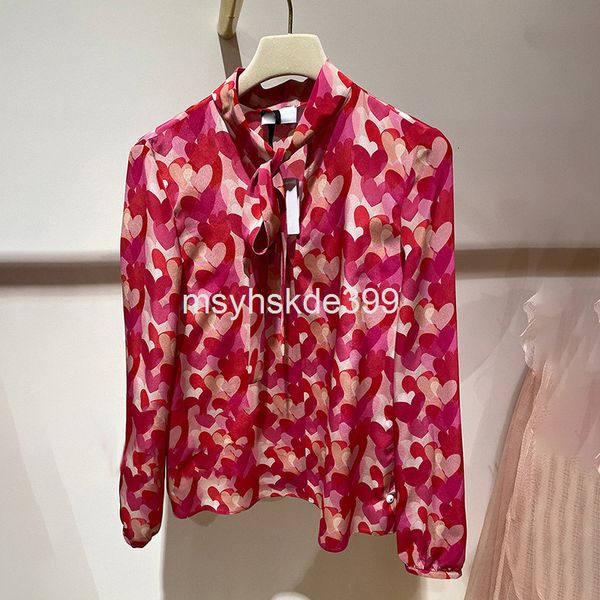 

women's blouses & shirts french minority spring and summer style temperament broken flower knotted long sleeved shirt female, White