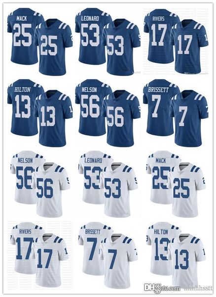 

men indianapolis colts 17 philip rivers 53 darius leonard 7 jacoby brissett 85 eric ebron 13 t.y. hilton football jerseys, Black;red