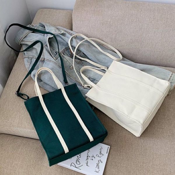 

2020 new eco canvas tote white handbags tote bags reusable cotton grocery high capacity shopping bag