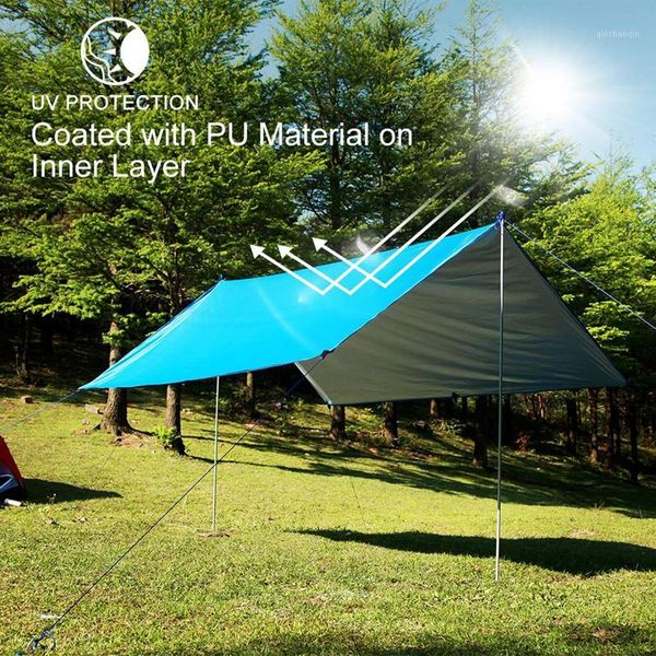 

10x10 anti-uv waterproof sun shelter hammock canopy moisture-proof mat,camping portable survival shelter camping equipment1