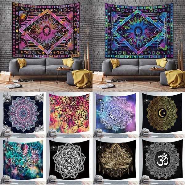 

tapestries mandala boho tapestry large wall hanging polyester hippie bohemian yoga mat carpet moon sun cloth decor