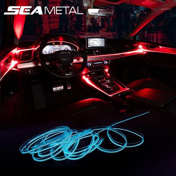 

car ambient light el neon strip music control multiple modes automotive interior rgb led decorative lights auto atmosphere lamps1