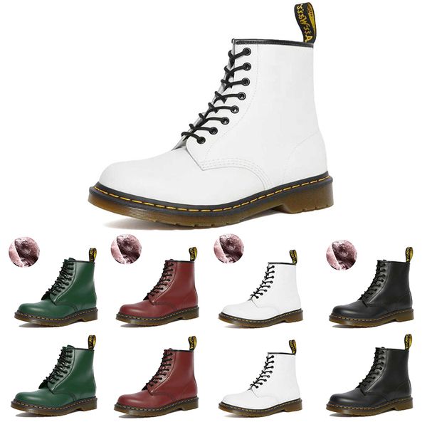 

2020 dr 2976 мужчин женские сапоги черный белый красный док меховые кожаные зимние сапоги платформы eur 35-44, Black