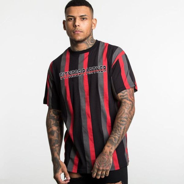 

men's t-shirts men creative stripe t shirt summer loose short sleeve t-shirt male casual fashion hip hop tee streetwear clothing1, White;black
