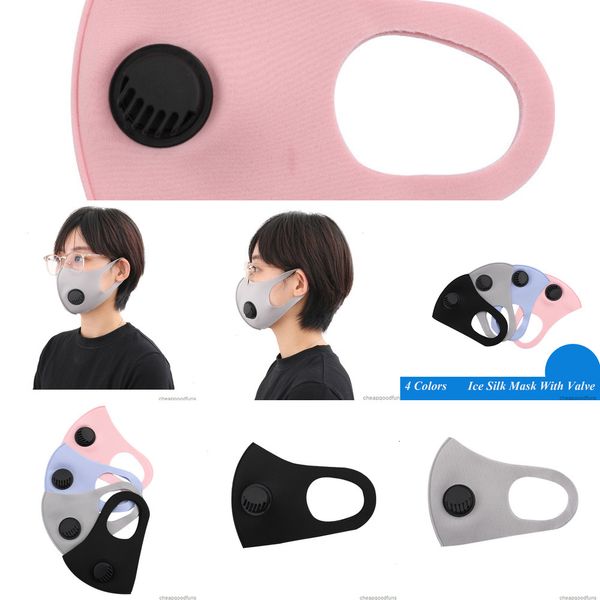 

uwpr0in stock cotton dustproof anti pm2.5 pollution face mask valve 3-layers with breath wide straps washable reusable muffler 2