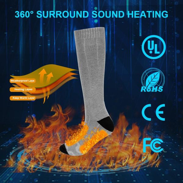 

heating sock three modes elastic comfortable water resistant electric warm sock set high elasticity and waterproof resistance, Black