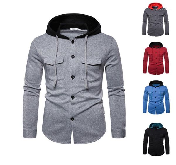 

hoodies autumn winter long sleeve solid color hooded loose homme clothing fashion casual apparel mens designer cardgian, Black