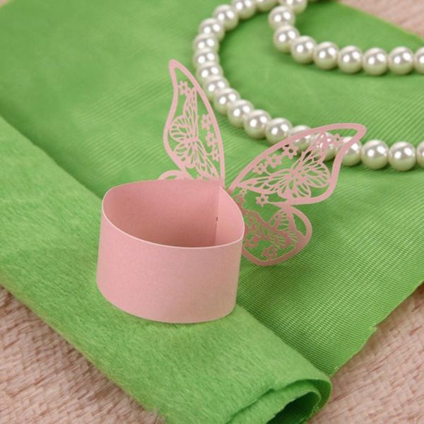 

50pcs napkin butterfly ring paper holder table party bridal wedding favors