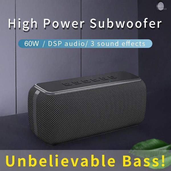 

2020new 60w portable bluetooth speaker built-in 6600mah wireless music column subwoofer usb speakers for phones with tf fm radio1