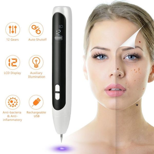 12 nivelar laser plasma toupeira removedor caneta tatuagem sardao escura mancha esfarrapante face pele ferramenta de remoção de remoção de salão de beleza do corpo