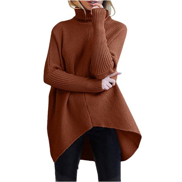 

fashion winter women sweaters casual solid long sleeve high collar lazy loose sweater high neck slim pullover 2021 new p1, White;black