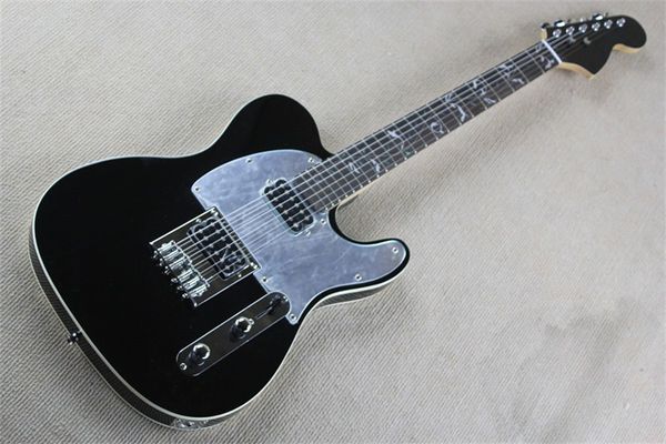 

flyyoung tele black electric guitar double open pickup mirror guard board life tree fingerboard inlay