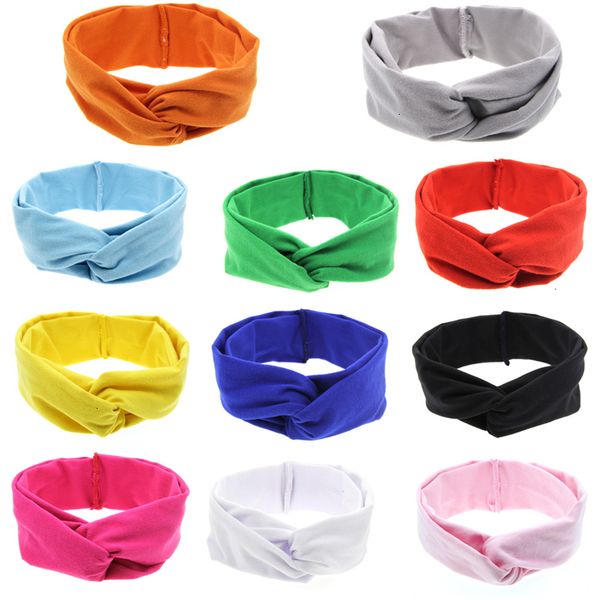 

baby girls elastic soft cotton knot headbands fashion infant cute cross bands children hair accessories kids hairba