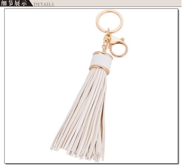 

fashion casual leather tassels women keychain bag pendant alloy car key chain ring holder retro jewelry llavero ch500 h jllokx
