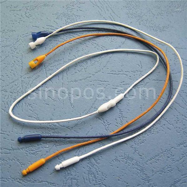 

hangtag wax cord with clasp, garment seal tag loop lock waxed string thread rope snap head sealtag bag jewel clothes shoe1, Black;white
