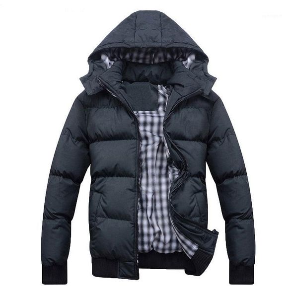 

men's winter jacket coat cotton-padded hooded warm dark gray1, Tan;black
