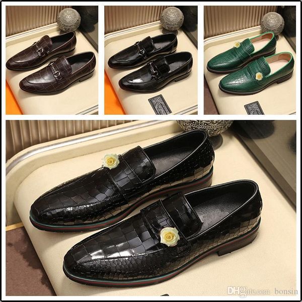 

brand men's casual shoes genuine leather men business men's oxford shoes roman men dress shoes moccasins fashion loafers 39-45, Black