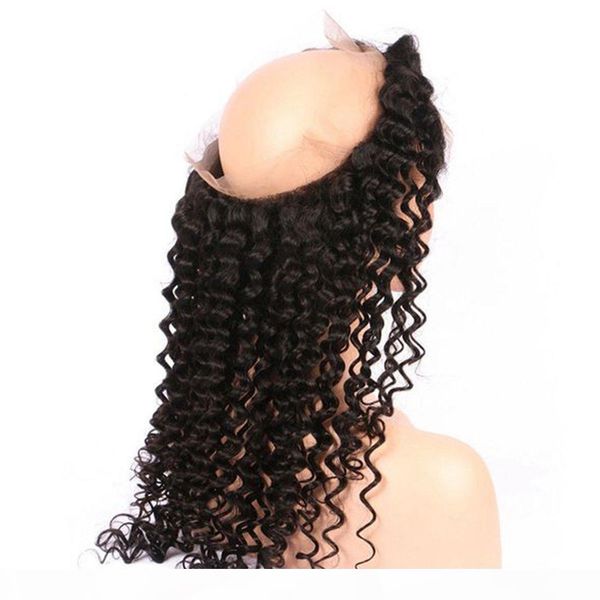 

9a pre plucked brazilian jerry curly human hair weaves with 360 lace band frontal virgin human hair with bady hair 4pcs lot, Black;brown