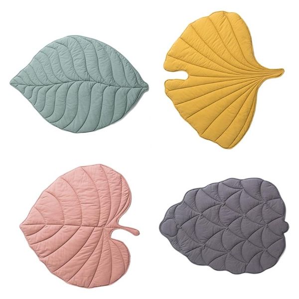 

blankets hx5f nordic leaf rug washable summer air conditioner quilt soft cotton floor mat bedroom nursery decor carpet blanket living