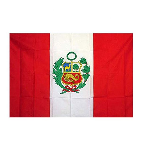 Hochwertige peruanische Flagge, 90 x 150 cm, Nationalbanner, 90 x 150 cm, Festival, Party, Geschenk, 100D Polyester, für drinnen und draußen, bedruckte Flaggen und Banner