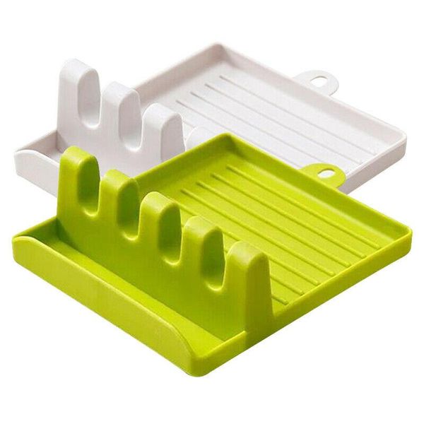 

kitchen sile spatula holder storage shelf spoon rest tableware holder draining rack mat organizer heat resistant holder h jllqog
