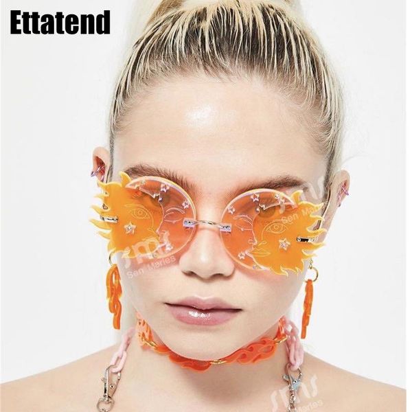 

fashion steampunk sunglasses women 2021 vintage punk rimless sunglasses men frameless retro prom party eyewear uv400, White;black