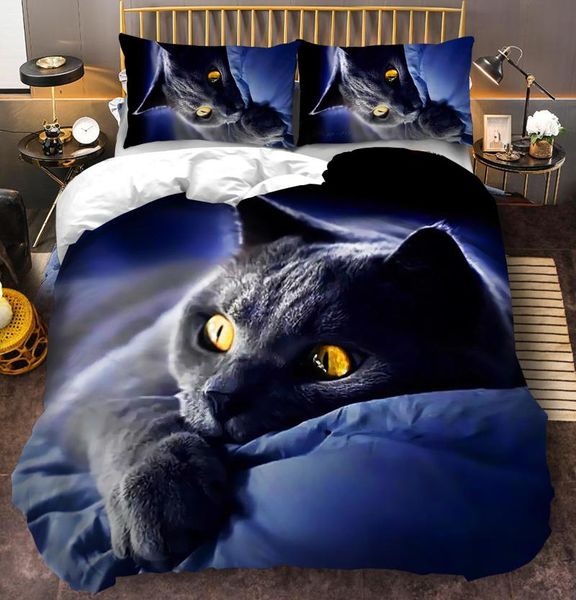 

bedding sets 3d cat set for girls boys cute colorful pattern bedspread 3 piece bold color black animal duvet cover