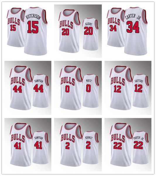 

2020 chicago bulls men nba wendell carter jr. otto porter jr. zach lavine coby white markkanen valentine dunn basketball jersey, Black