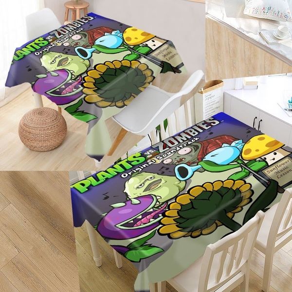 Завод VS Zombie Table Cover Printing Водонепроницаемая скатерть Больше размер скатерти Кухонные свадебные украшения отеля T200708