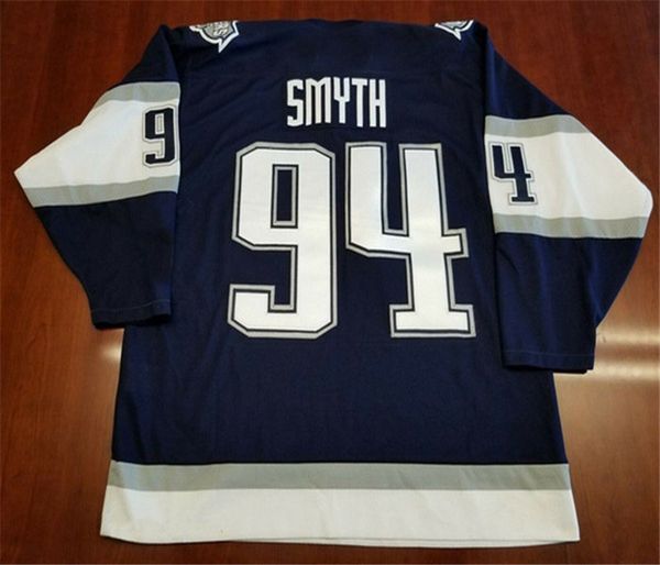 

custom 94 ryan smyth vintage edmonton oilers koho hockey jerseys men's oil gear navy jersey sewing any name and code size s-4xl, Black